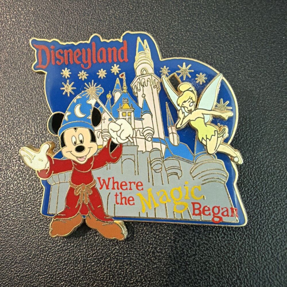 Sorcerer Mickey Mouse And Tinker Bell Pin Disneyland Where the Magic Began 2002